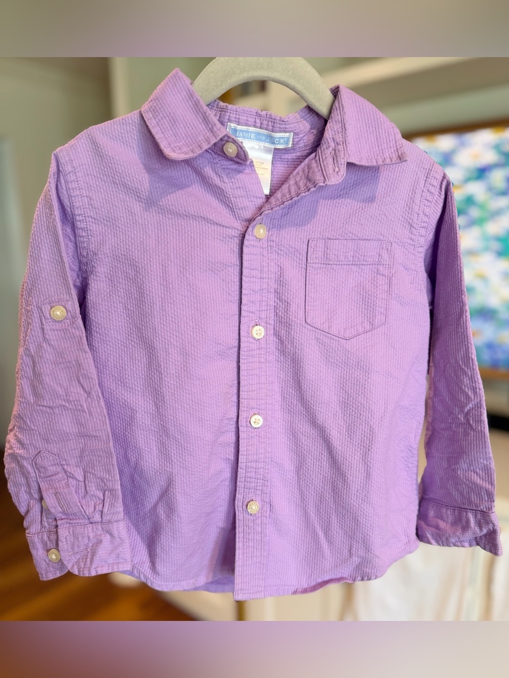 Janie and Jack Lilac Button-Down Shirt